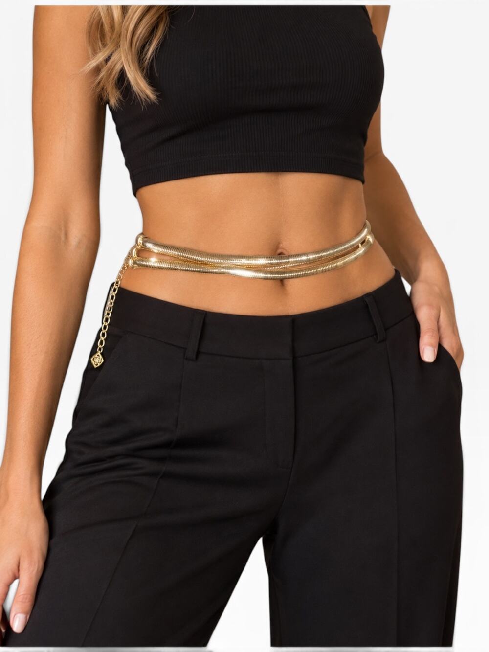 Kendra Scott Gold Triple Strand Snake Chain Waist Belt Body Chain